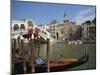 Gondola in Front of the Rialto Bridge on the Grand Canal in Venice, Veneto, Italy-Harding Robert-Mounted Photographic Print