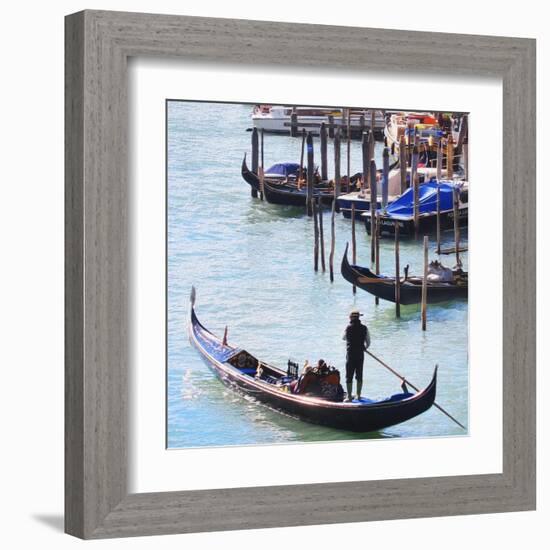 Gondola Mooring, Venice-Tosh-Framed Art Print