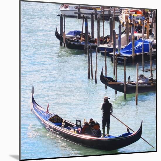 Gondola Mooring, Venice-Tosh-Mounted Art Print