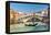 Gondola near Rialto Bridge in Venice, Italy-sborisov-Framed Premier Image Canvas