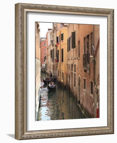 Gondola on a Canal, Venice, UNESCO World Heritage Site, Veneto, Italy, Europe-Amanda Hall-Framed Photographic Print