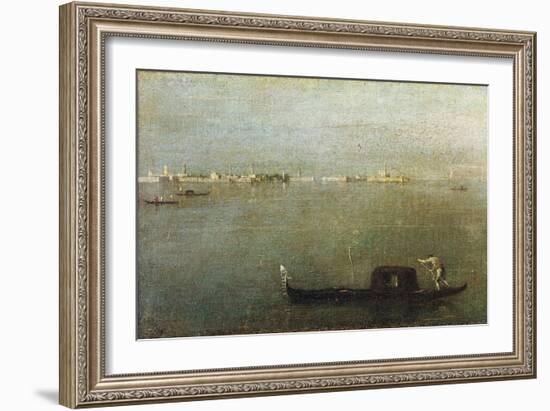 Gondola on Lagoon, Gray Lagoon C. 1765-Francesco Guardi-Framed Giclee Print