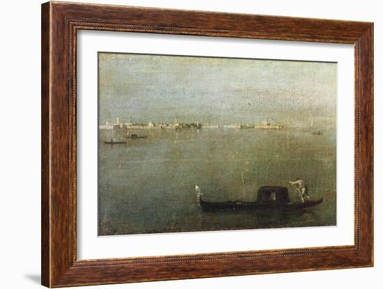 Gondola on Lagoon, Gray Lagoon C. 1765-Francesco Guardi-Framed Giclee Print