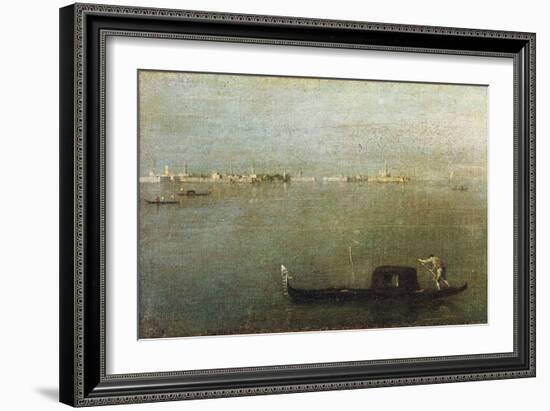 Gondola on Lagoon, Gray Lagoon C. 1765-Francesco Guardi-Framed Giclee Print