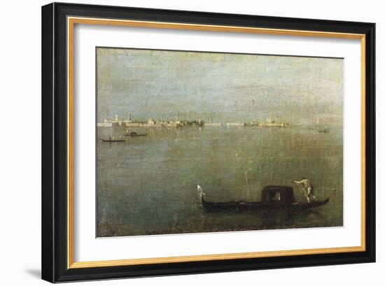 Gondola on Lagoon, Gray Lagoon C. 1765-Francesco Guardi-Framed Giclee Print