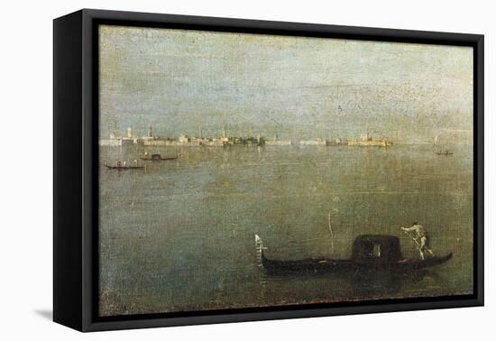 Gondola on Lagoon, Gray Lagoon C. 1765-Francesco Guardi-Framed Premier Image Canvas