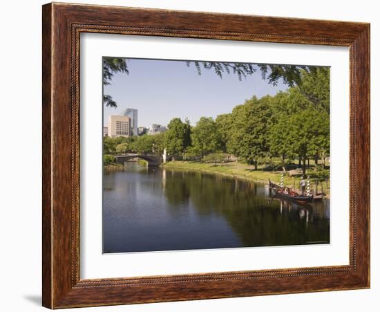 Gondola on Storrow Lagoon, Charles River, Boston, Massachusetts, New England, USA-Amanda Hall-Framed Photographic Print