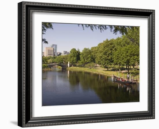 Gondola on Storrow Lagoon, Charles River, Boston, Massachusetts, New England, USA-Amanda Hall-Framed Photographic Print