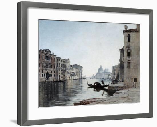 Gondola on the Grand Canal, 1892-Emmanuel Lansyer-Framed Giclee Print