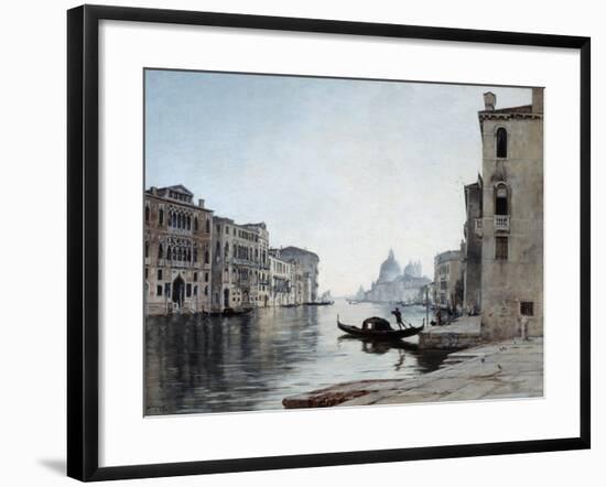 Gondola on the Grand Canal, 1892-Emmanuel Lansyer-Framed Giclee Print