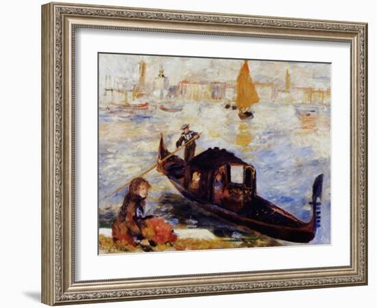 Gondola on the Grand Canal in Venice-Pierre-Auguste Renoir-Framed Giclee Print