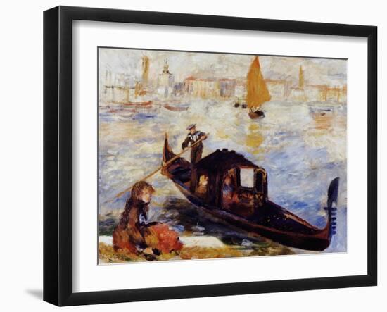 Gondola on the Grand Canal in Venice-Pierre-Auguste Renoir-Framed Giclee Print