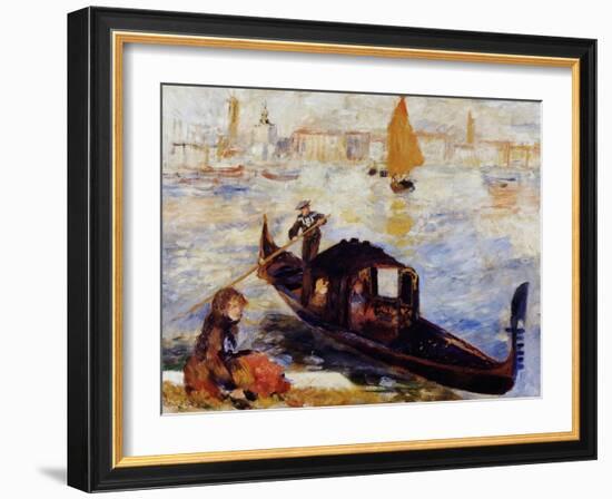 Gondola on the Grand Canal in Venice-Pierre-Auguste Renoir-Framed Giclee Print