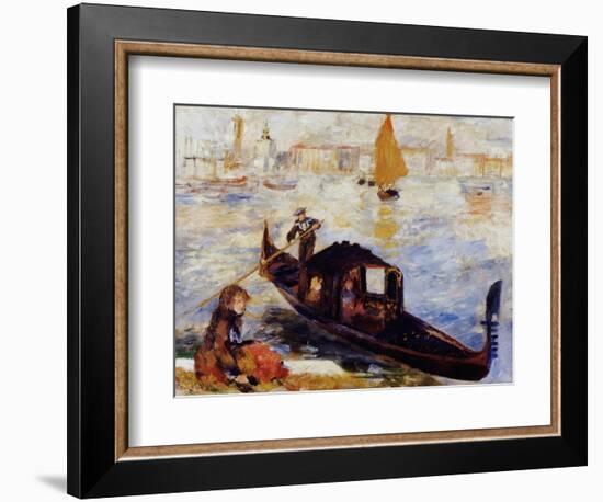 Gondola on the Grand Canal in Venice-Pierre-Auguste Renoir-Framed Premium Giclee Print