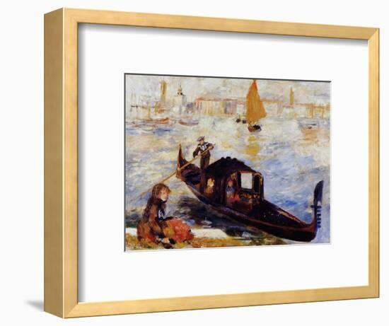 Gondola on the Grand Canal in Venice-Pierre-Auguste Renoir-Framed Premium Giclee Print