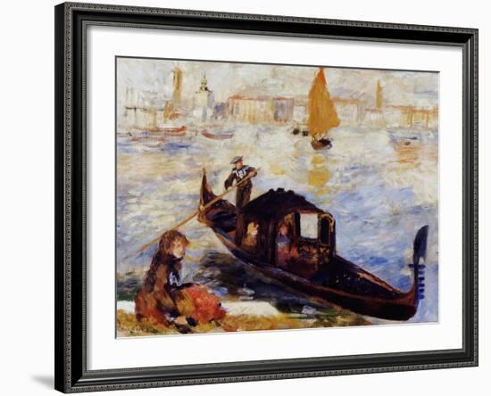 Gondola on the Grand Canal in Venice-Pierre-Auguste Renoir-Framed Giclee Print