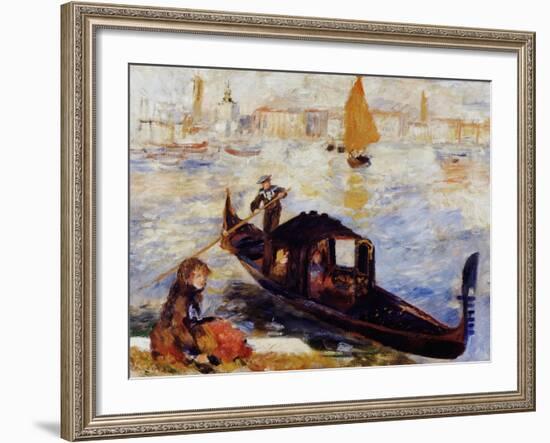 Gondola on the Grand Canal in Venice-Pierre-Auguste Renoir-Framed Giclee Print