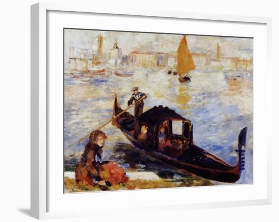 Gondola on the Grand Canal in Venice-Pierre-Auguste Renoir-Framed Giclee Print