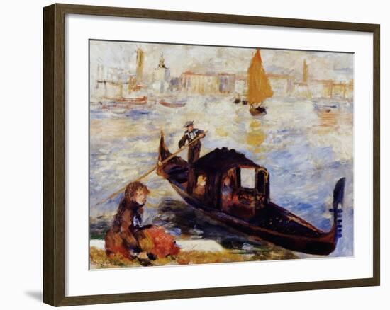 Gondola on the Grand Canal in Venice-Pierre-Auguste Renoir-Framed Giclee Print