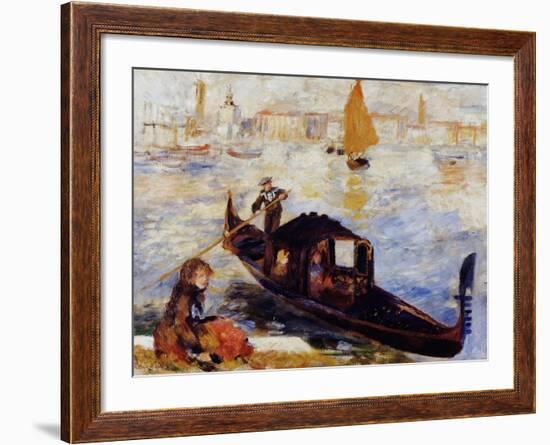 Gondola on the Grand Canal in Venice-Pierre-Auguste Renoir-Framed Giclee Print