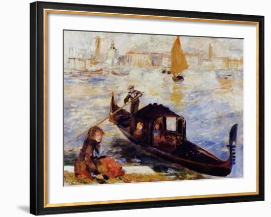 Gondola on the Grand Canal in Venice-Pierre-Auguste Renoir-Framed Giclee Print