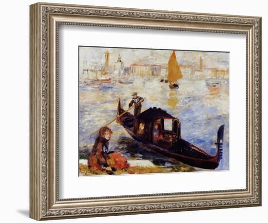 Gondola on the Grand Canal in Venice-Pierre-Auguste Renoir-Framed Giclee Print