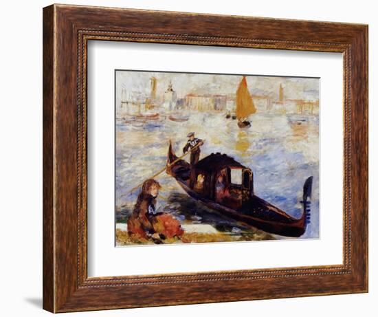 Gondola on the Grand Canal in Venice-Pierre-Auguste Renoir-Framed Giclee Print