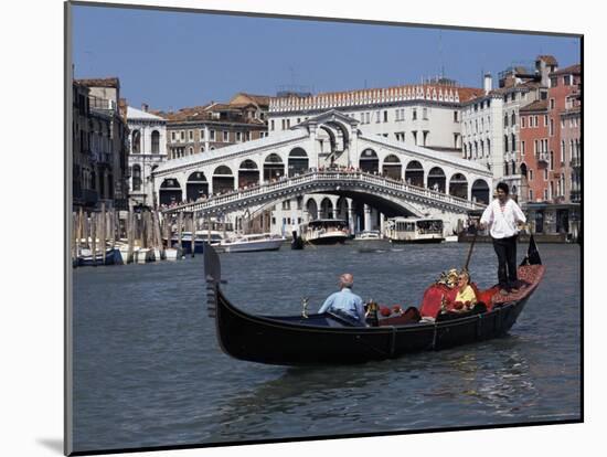 Gondola on the Grand Canal Near the Rialto Bridge, Venice, Veneto, Italy-Gavin Hellier-Mounted Photographic Print