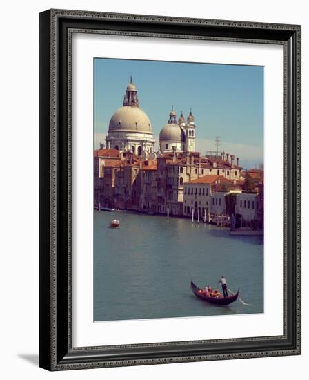 Gondola on the Grand Canal nearing the Santa Maria della Salute, Venice, Italy-Janis Miglavs-Framed Photographic Print