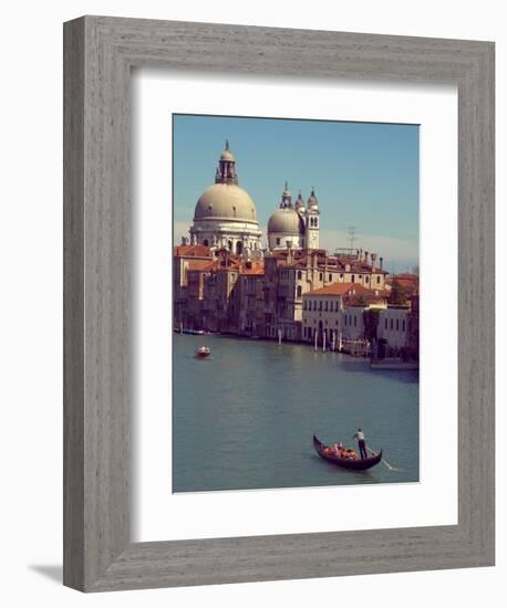 Gondola on the Grand Canal nearing the Santa Maria della Salute, Venice, Italy-Janis Miglavs-Framed Photographic Print