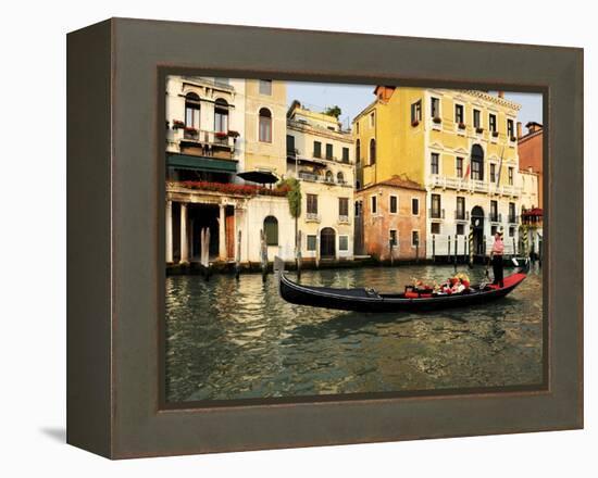 Gondola on the Grand Canal, Venice, Veneto, Italy, Europe-Peter Richardson-Framed Premier Image Canvas