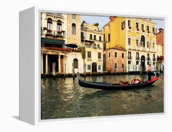 Gondola on the Grand Canal, Venice, Veneto, Italy, Europe-Peter Richardson-Framed Premier Image Canvas