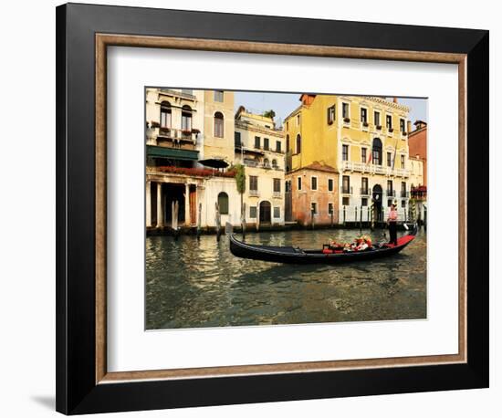 Gondola on the Grand Canal, Venice, Veneto, Italy, Europe-Peter Richardson-Framed Photographic Print