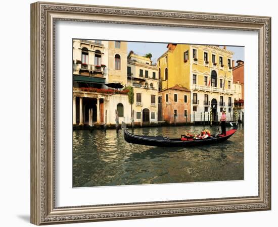 Gondola on the Grand Canal, Venice, Veneto, Italy, Europe-Peter Richardson-Framed Photographic Print