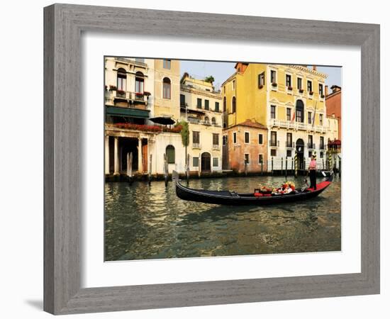 Gondola on the Grand Canal, Venice, Veneto, Italy, Europe-Peter Richardson-Framed Photographic Print