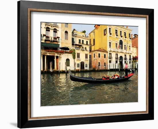 Gondola on the Grand Canal, Venice, Veneto, Italy, Europe-Peter Richardson-Framed Photographic Print