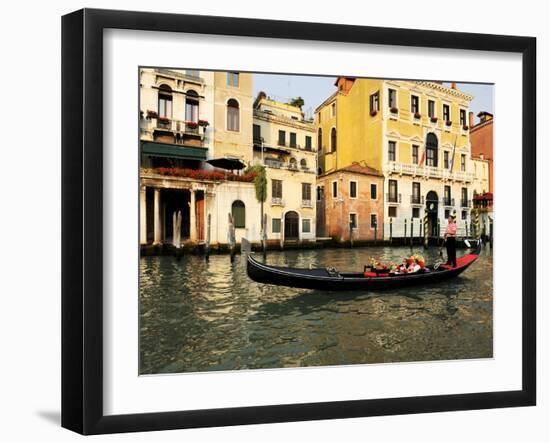 Gondola on the Grand Canal, Venice, Veneto, Italy, Europe-Peter Richardson-Framed Photographic Print