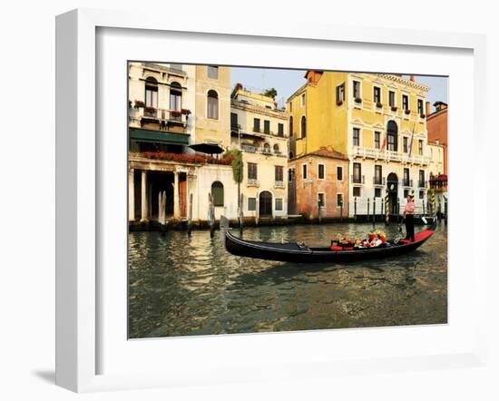 Gondola on the Grand Canal, Venice, Veneto, Italy, Europe-Peter Richardson-Framed Photographic Print