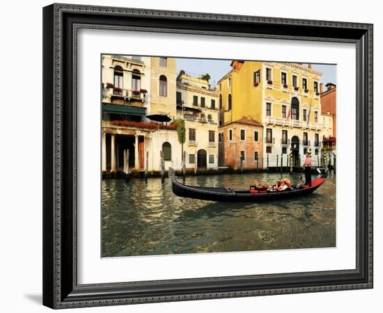 Gondola on the Grand Canal, Venice, Veneto, Italy, Europe-Peter Richardson-Framed Photographic Print