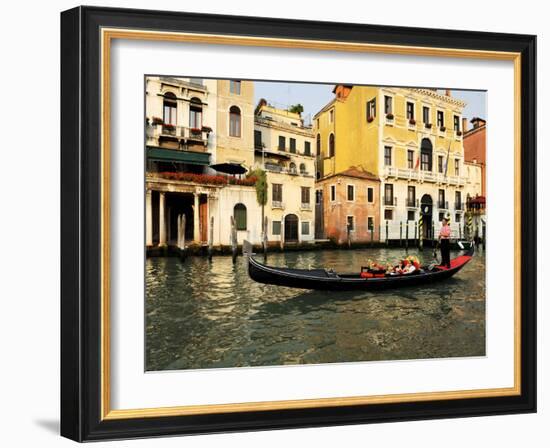 Gondola on the Grand Canal, Venice, Veneto, Italy, Europe-Peter Richardson-Framed Photographic Print