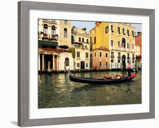 Gondola on the Grand Canal, Venice, Veneto, Italy, Europe-Peter Richardson-Framed Photographic Print