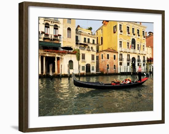 Gondola on the Grand Canal, Venice, Veneto, Italy, Europe-Peter Richardson-Framed Photographic Print
