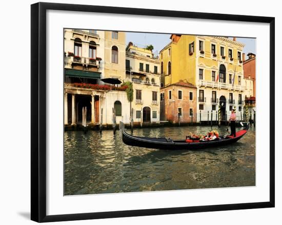 Gondola on the Grand Canal, Venice, Veneto, Italy, Europe-Peter Richardson-Framed Photographic Print