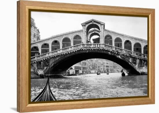 Gondola View of the Rialto Bridge in Venice, Italy, Ca. 1912-null-Framed Premier Image Canvas