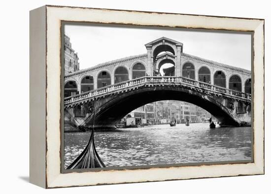 Gondola View of the Rialto Bridge in Venice, Italy, Ca. 1912-null-Framed Premier Image Canvas