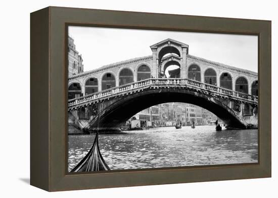Gondola View of the Rialto Bridge in Venice, Italy, Ca. 1912-null-Framed Premier Image Canvas
