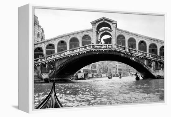 Gondola View of the Rialto Bridge in Venice, Italy, Ca. 1912-null-Framed Premier Image Canvas