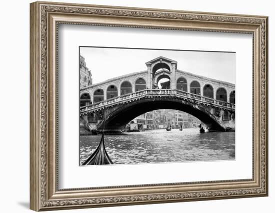 Gondola View of the Rialto Bridge in Venice, Italy, Ca. 1912-null-Framed Photographic Print