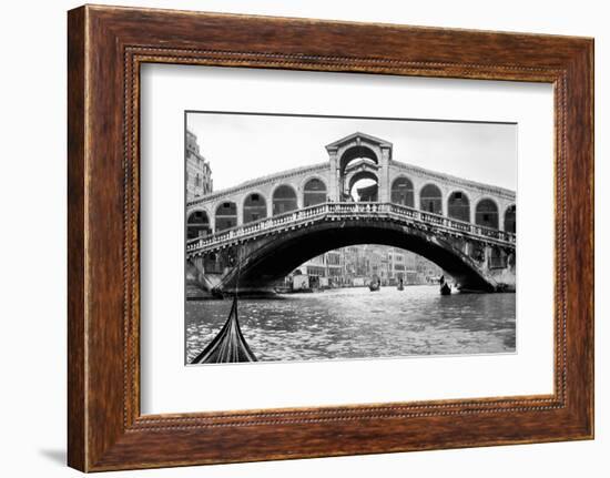 Gondola View of the Rialto Bridge in Venice, Italy, Ca. 1912-null-Framed Photographic Print