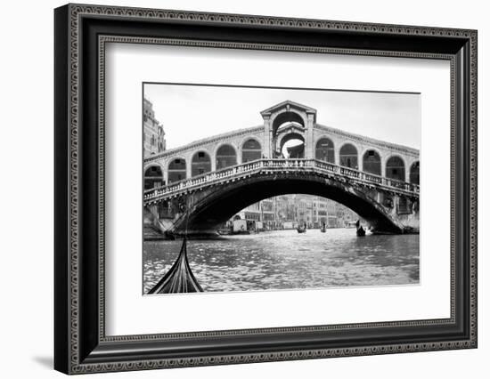 Gondola View of the Rialto Bridge in Venice, Italy, Ca. 1912-null-Framed Photographic Print